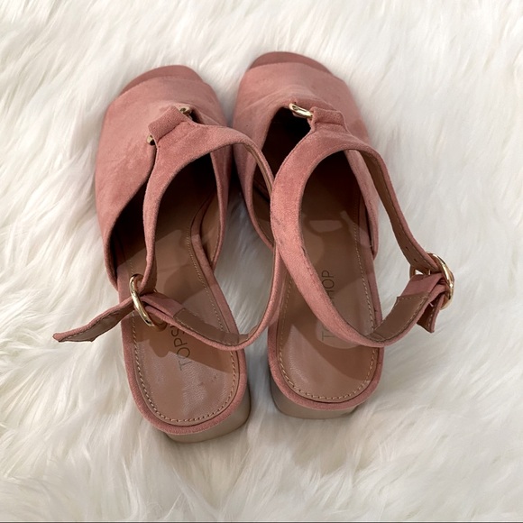 Topshop | Pink Suede Mules - Picture 3 of 5
